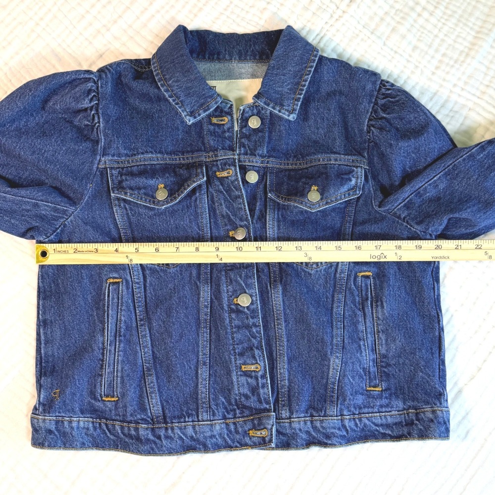 NWT Anthropologie PILCRO Puff Sleeve Denim Jean Jacket Women's Medium‎ - Picture 10 of 11